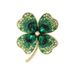Four-leaf Clover Antique Brooch, High-end Women's Green High-end Corsage Temperament, Suit Pin, New Accessories, Gifts._voghion.com