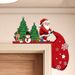 1pc Wooden Christmas Door Corner Decorations - Santa Claus, Reindeer, And Snowman, Bedroom – No Power Needed_voghion.com