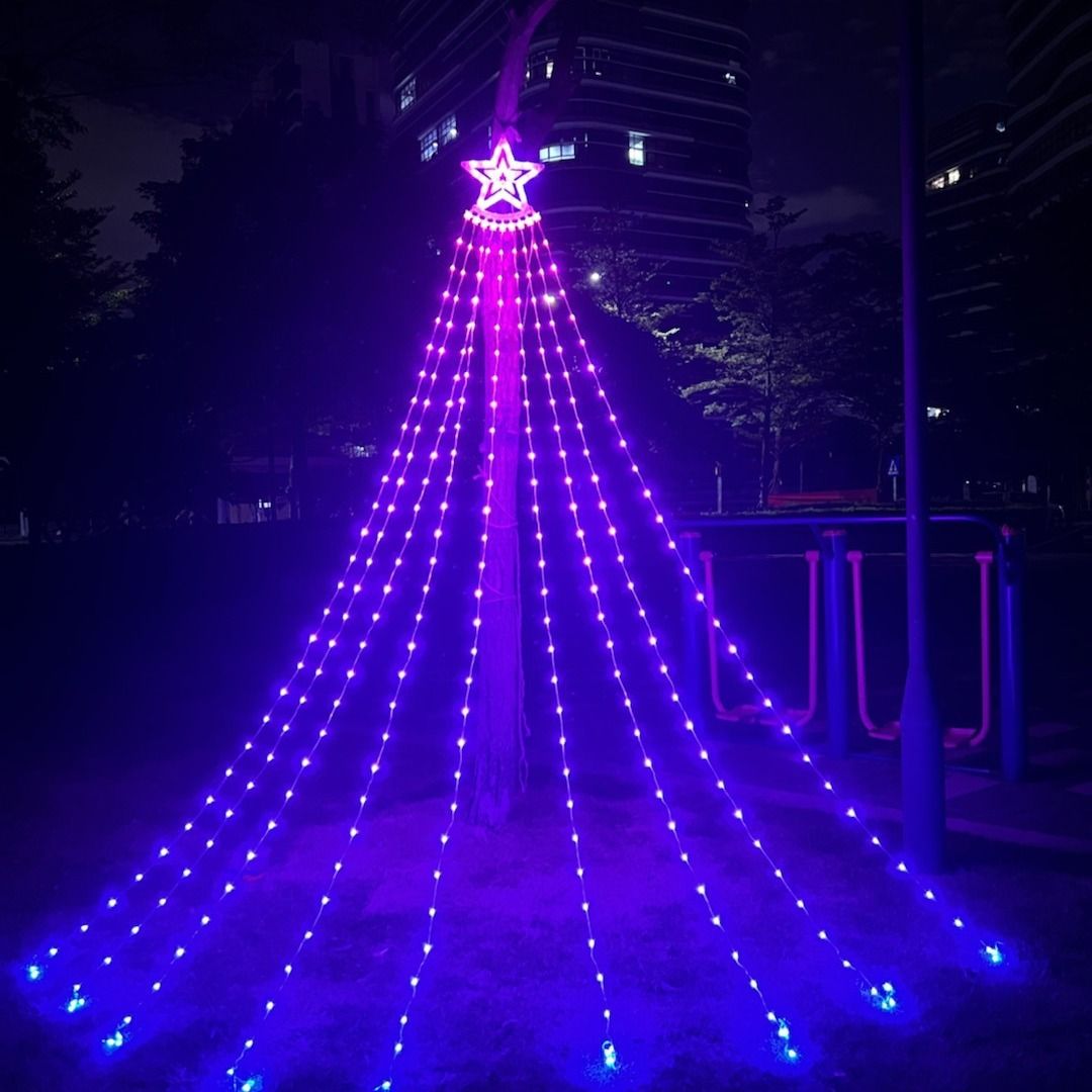 New LED five star fantasy light leather line light three wire point control Bluetooth music remote light string Christmas atmosphere light_voghion.com