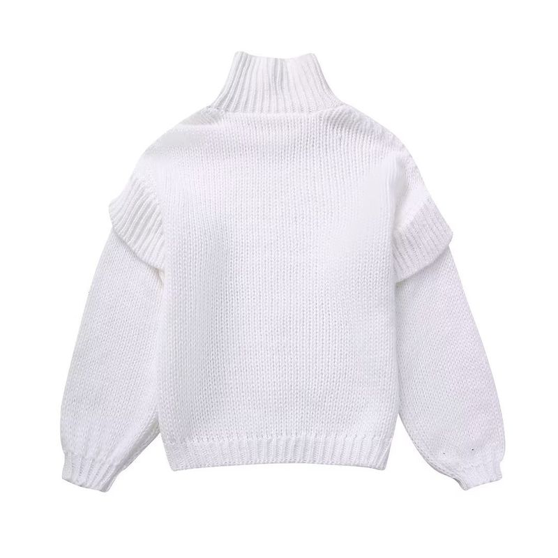 Herbst-Neues Design für Damenbekleidung mit hohem Halsausschnitt, warm, locker und schlank machend, Strickpullover_voghion.com