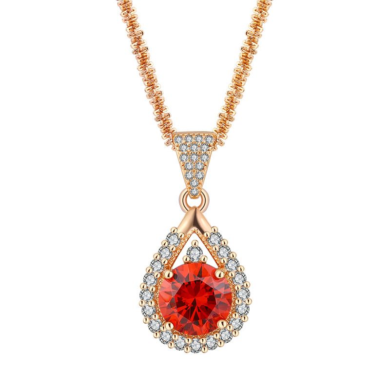 Neuer 3-Karat-Granatapfel-Rot-Zirkon-Champagner-Goldschmuck Bunter Schatz-Anhänger Leichter Luxus-Hochwertiger Ring für Damen_voghion.com