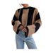Spring and autumn knitted sweater top round neck striped design niche sweater jacket for women_voghion.com