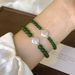 Bracelet en agate verte naturelle et calcédoine avec perles d'eau douce - Collection été pour femme | Bijouterie fine de style néo-chinois élégant_voghion.com