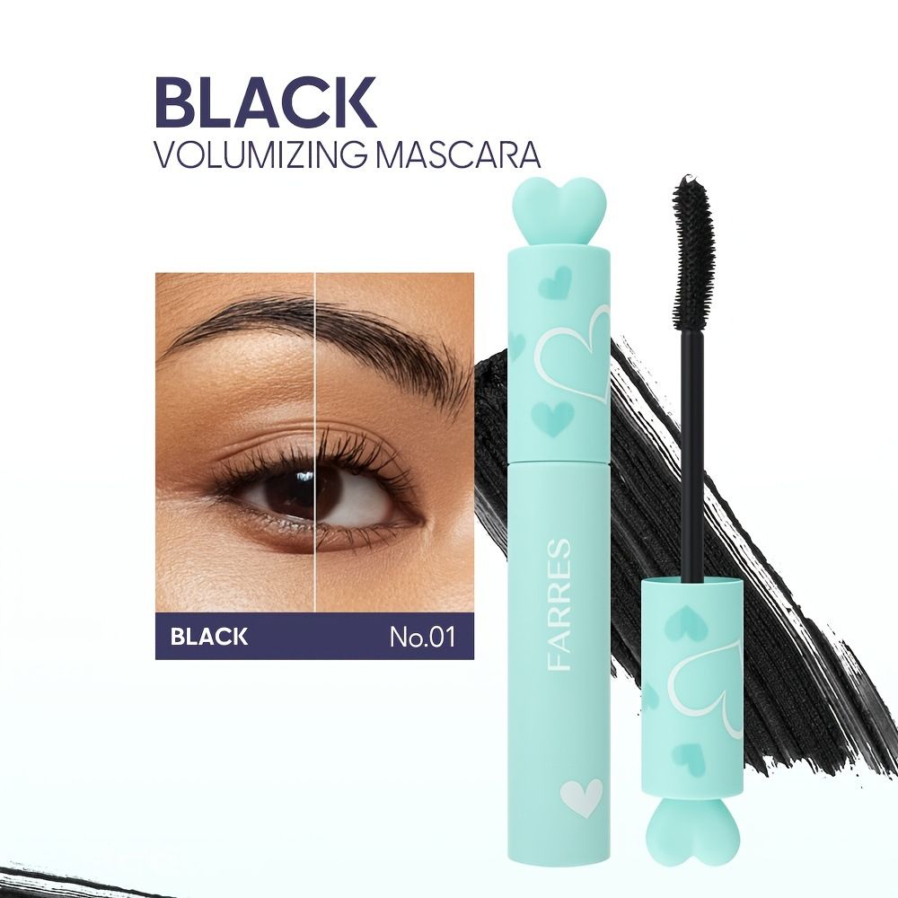 FARRES Crown Volume Mascara - Waterproof, Smudge-Proof, Lengthening & Volumizing For Long-Lasting Lashes (Black)_voghion.com