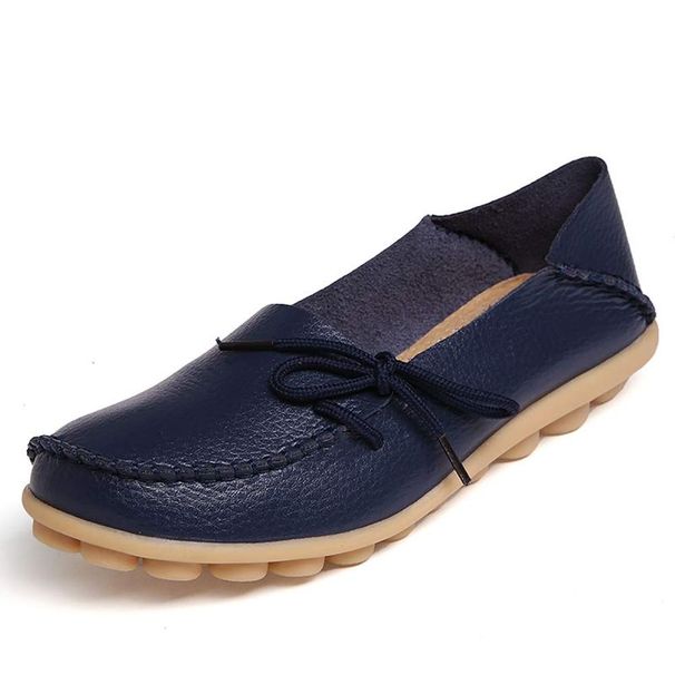 Women’s Lace Up Classic Oxford Boat Ballet Driving Moccasins Flat Ladies Soft Leather Shoes_voghion.com