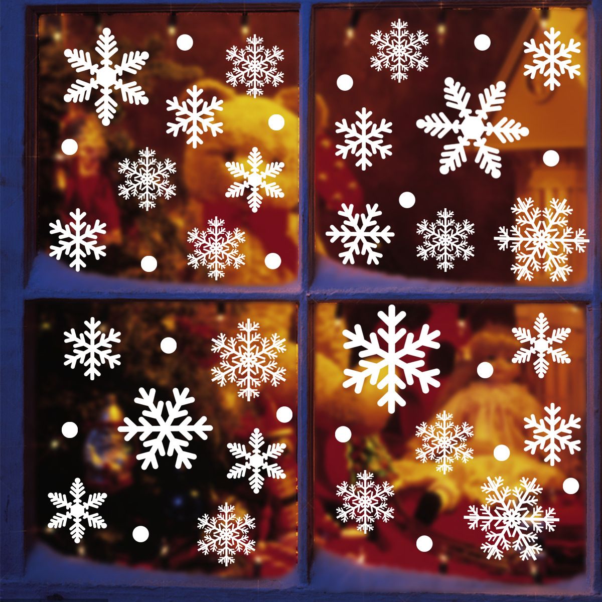 Christmas Window Stickers - Snowflake & Holiday Designs, Static Cling Decals For Glass Doors & Windows, 35X50cm (2 Sheets), Reusable & Easy To Apply_voghion.com