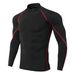 Men's Quick-Dry Compression Shirt, High Elasticity Breathable Long Sleeve Workout Top For Running & Gym,_voghion.com
