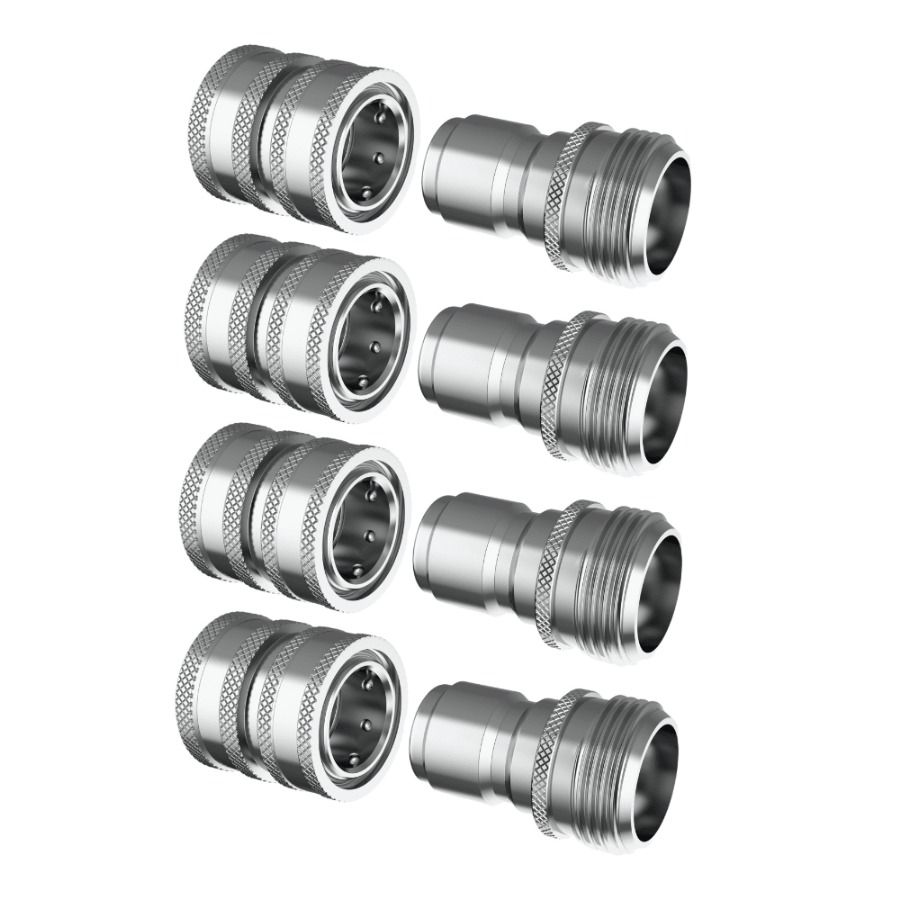Set di 3 raccordi Premium 4 in acciaio Garden Connect QuickConnect 4x4 Quick Hose in acciaio inossidabile_voghion.com