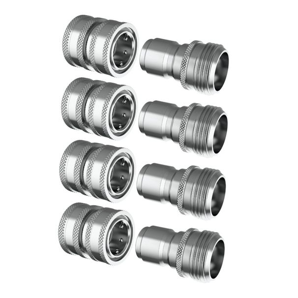 Set di 3 raccordi Premium 4 in acciaio Garden Connect QuickConnect 4x4 Quick Hose in acciaio inossidabile_voghion.com