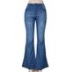 Abbigliamento da donna Jeans a gamba larga sottili a vita alta leggermente elastici per le donne_voghion.com