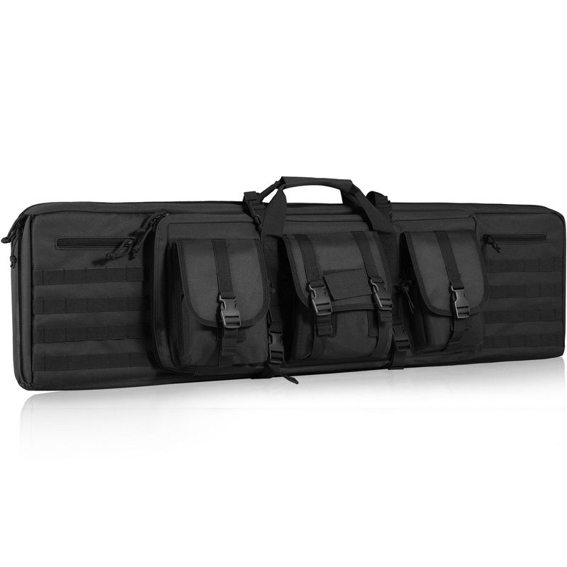 VEVOR Tactical Range Bag, 36 Inch Tactical Double Firearm Bag, Soft Outdoor Tactical Case With Lockable Zipper, Portable Handle & Shoulder Strap, 3 Large Storage Pockets Outdoor Tactical Case, Black_voghion.com