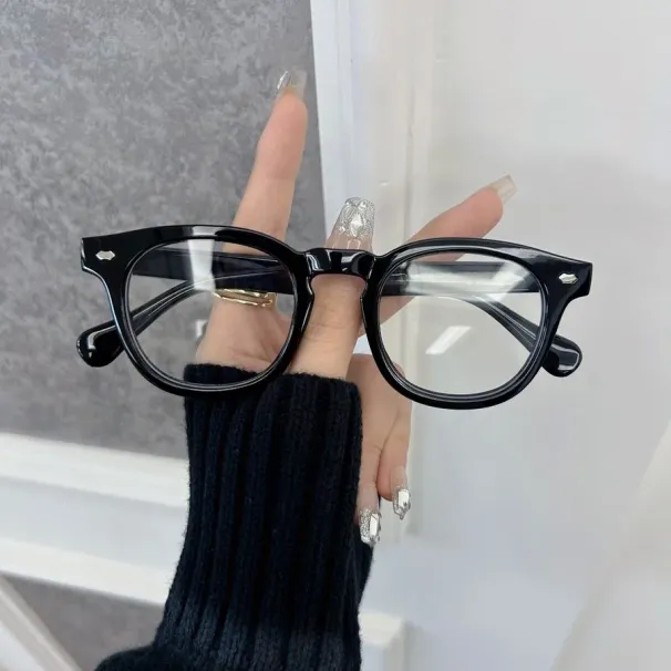 Elegant Transparent Lens Plain Eyeglasses Frame Male Female Brand Casual Round Glasses Men Women_voghion.com