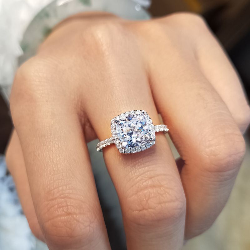 Argento pieno diamante micro intarsiato zircone da donna con senso alla moda e di alta qualità, moissanite scintillante stile occidentale_voghion.com