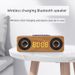 Mulifuncional High-End Blueooh Audio Subwoofer USB Por Wireless Rechargeable Alarm Clock Ins Rero Wood Speaker_voghion.com