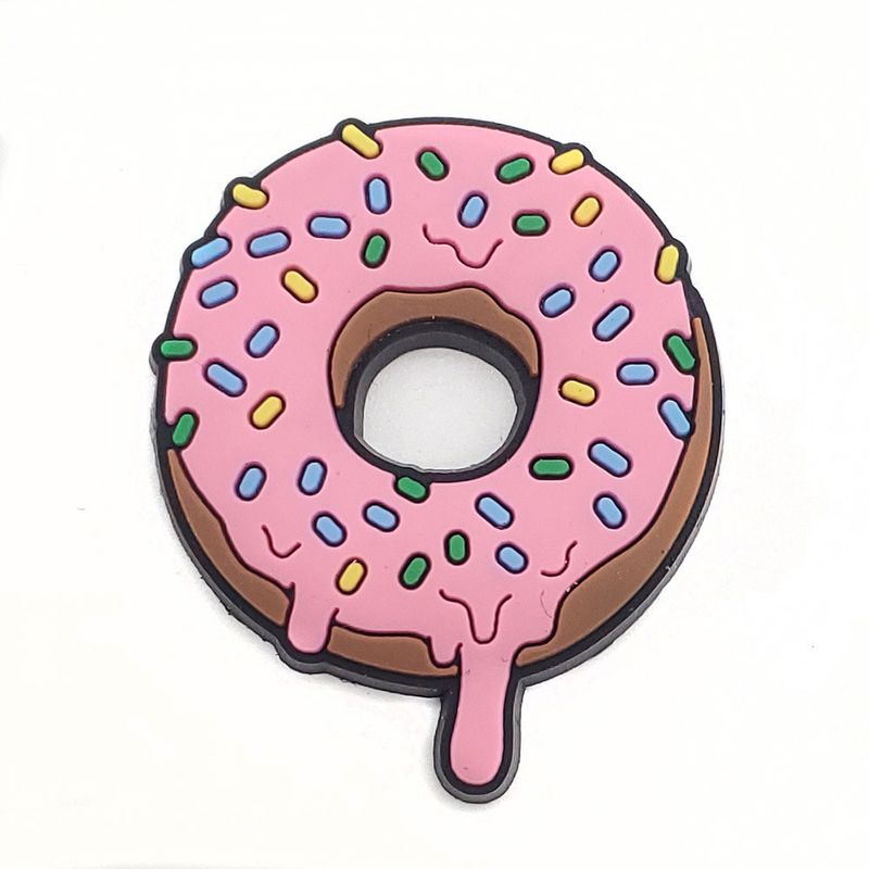 Hebilla de zapato con forma de flor de donut, té con leche, con pegamento suave y extraíble._voghion.com