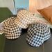 Woolen Beret For Women, Autumn And Winter, Niche College Style, Newsboy Plaid Octagonal Hat, Painter Hat_voghion.com