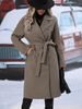 Klassischer zweireihiger Wollmantel für Damen – Trenchcoat mit Gürtel und Revers, warmer Wintermantel (Grau/Schwarz/Khaki/Braun/Rot, S-XXL)_voghion.com