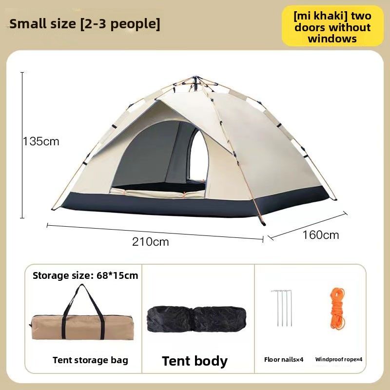 Outdoor Beach Portable Folding Automatic Camping Quick Open Sun Protection Thickened Rainproof Tent Full Set_voghion.com