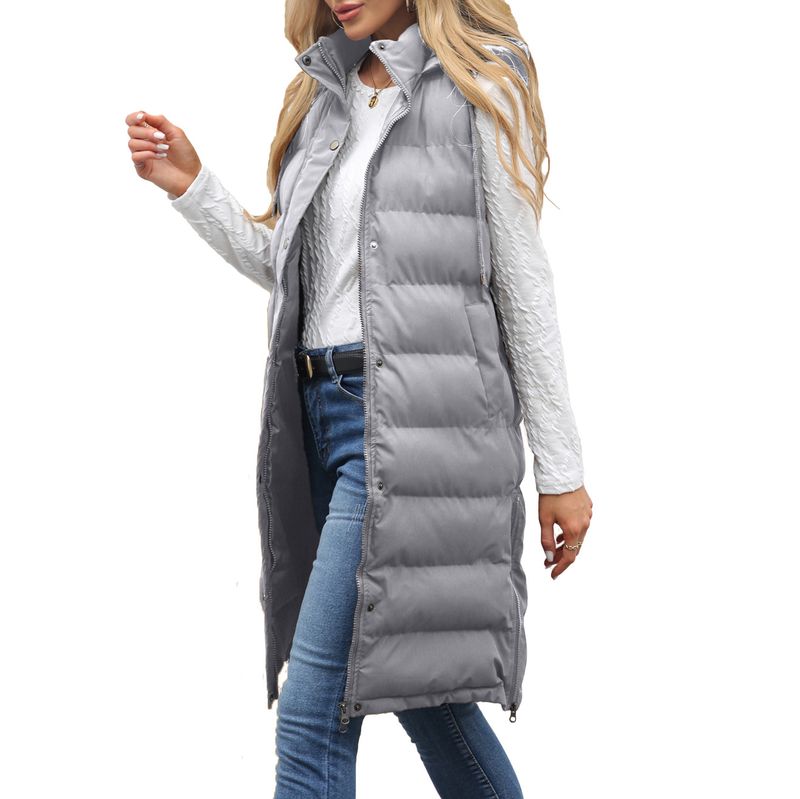 Gilet décontracté rembourré à capuche sans manches, grande taille, nouvelle collection automne-hiver 2025, 221PLUS_voghion.com