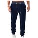 Herren-Fleece-Jogginghose – Lässige Polyester-Sweatpants mit schmal zulaufendem Beinabschluss, elastischem Bund und Taschen (Schwarz/Marineblau/Weiß/Khaki/Burgunderrot/Grau)_voghion.com