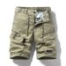 Herrenbekleidung Herren Sommer Neue Reißverschluss Multi Pocket Trendy Retro Workwear Shorts_voghion.com