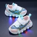 Scarpe da ginnastica casual per bambini con simpatici cartoni animati a LED, per ragazze, in rete, traspiranti, con illuminazione, per bambini_voghion.com