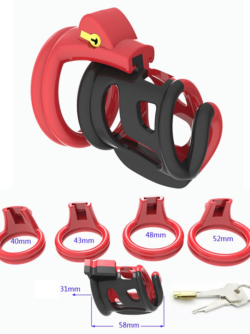 Honeycomb Male Resin Chastity Lock with 4 Rings Breathable  Cage Anti-Cheating Abstinence Chastity Device_voghion.com