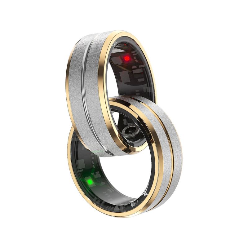 Schwaarz Technologie Smart Ring Häerzfrequenz Blutt Sauerstoff Schlof Iwwerwaachung Foto Keramik Ring Waasserdicht Smart Ring_voghion.com
