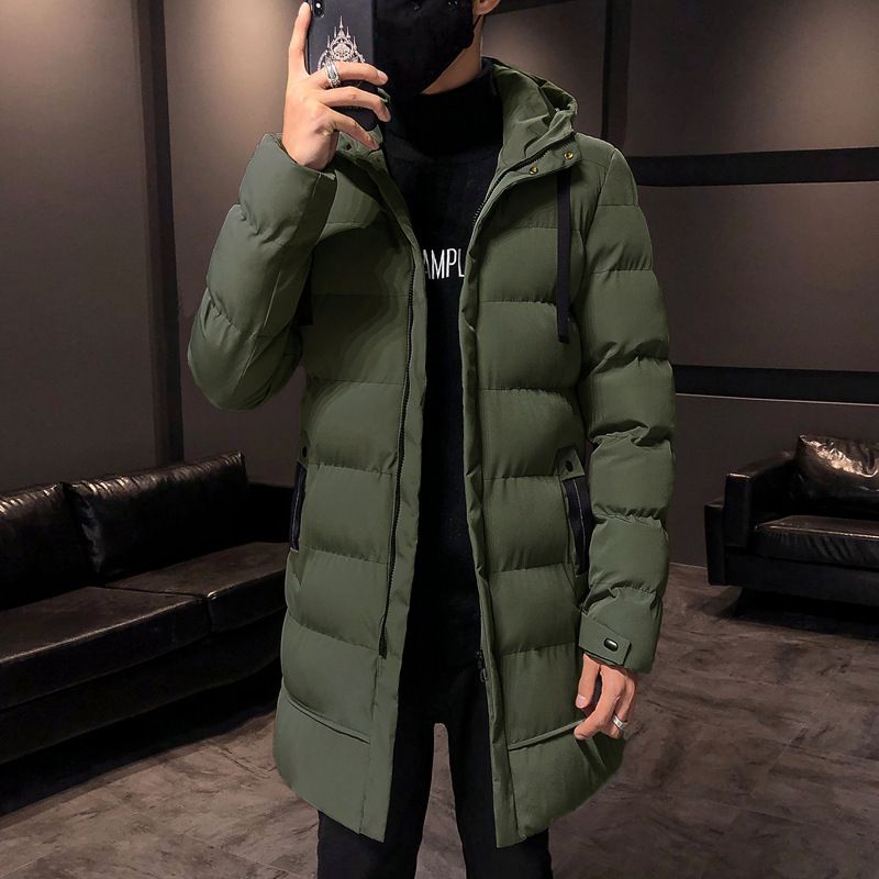 Nieuwe middellange tot lange dikke capuchon warme winterkleding katoenen herenjas_voghion.com