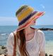 Fashion Spring Summer Outdoor Sun Cap Colorful Handmade Crochet Bucket Visor Hat Folded Beach Sunscreen Straw Rainbow Hats for_voghion.com