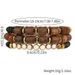 Hip Hop Retro Natural Wood Beads Map Stone Beaded Elastic Bracelet Versatile Simple Stacking Men's Holiday Style Bracelet_voghion.com