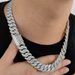 Hip Hop Miami Cuban Link Mixed T Zirkonia Herren Halskette Schmuck Zubehör_voghion.com