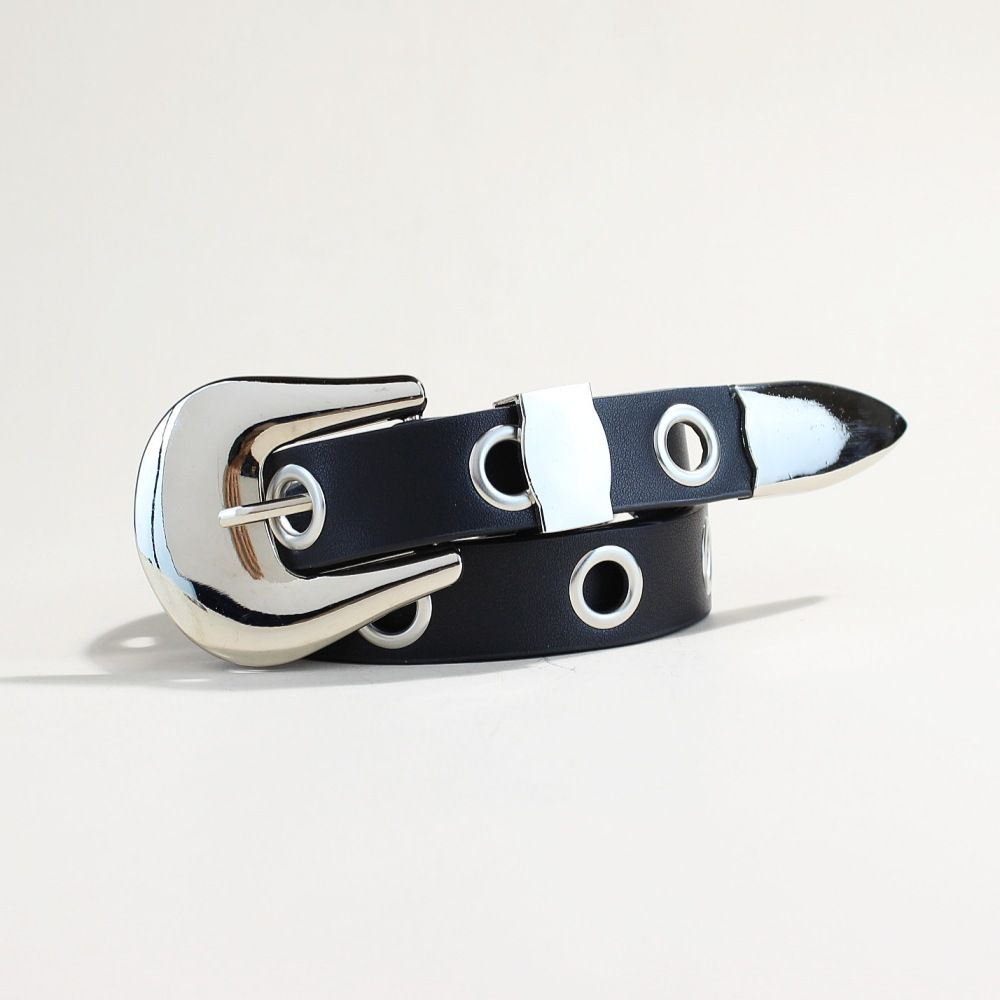 Punk Tarzı Kadın Kemer Seti - Tokalı 3 Parçalı İnce Bel Kemeri, Kot Pantolon ve Etekler İçin Gotik Rock Şıklığında Ayarlanabilir Pantolon Kemeri_voghion.com