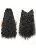 Women's V-shaped water ripple Long Synthetic Wig One-piece Extension Piece Fluffy Top Increase Hair Volume_voghion.com