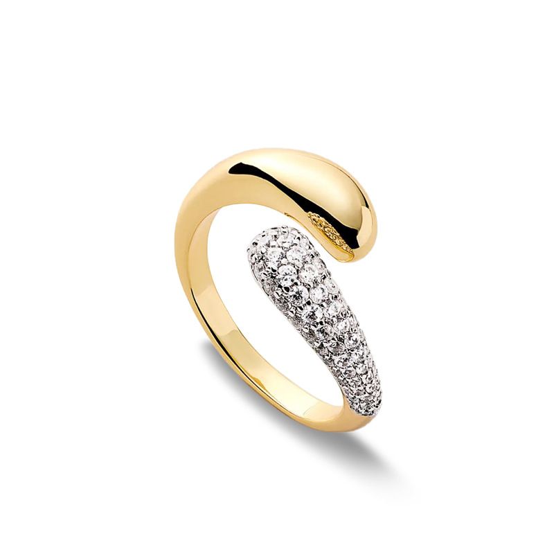 Bague en forme de goutte d'eau pour femme, bijou léger, luxueux, haut de gamme, tendance, polyvalent, ouvert, exquis, pour index_voghion.com