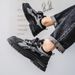 New Leather Spring Men's Shoes High-top Men's Heightening Tooling Martin Boots_voghion.com