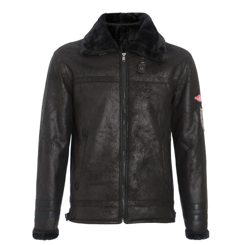 Giacca da uomo in pelliccia lavata e velluto in pelle ispessita autunno e inverno giacca calda transfrontaliera_voghion.com