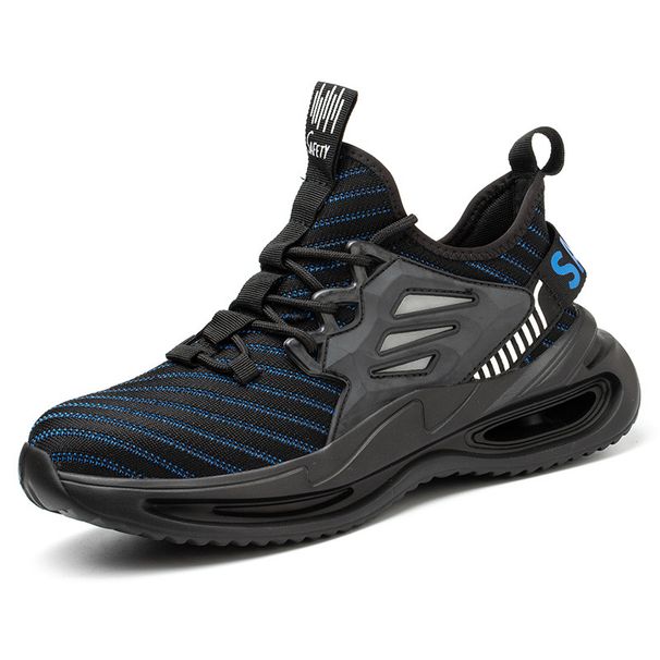 Νέα παπούτσια προστασίας εργασίας ανδρικά παπούτσια ασφαλείας από ύφασμα με αντιολισθητική κεφαλή από χάλυβα, αντιδιατρητικά_voghion.com