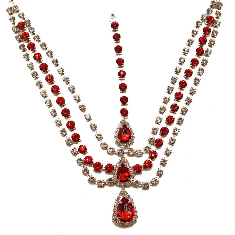 Retro Bohemian hair accessories bridal headdresses inlaid with diamond eyebrow pendant hair chain_voghion.com