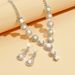 Women's Jewelry Set Rhinestone Necklace Set Inlaid Pearl Earrings Bridal Set_voghion.com