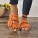 One Word Large Size Summer, Cool Slippers Women In Cross Denim, New Style For Wearing On The Beach Overseas_voghion.com