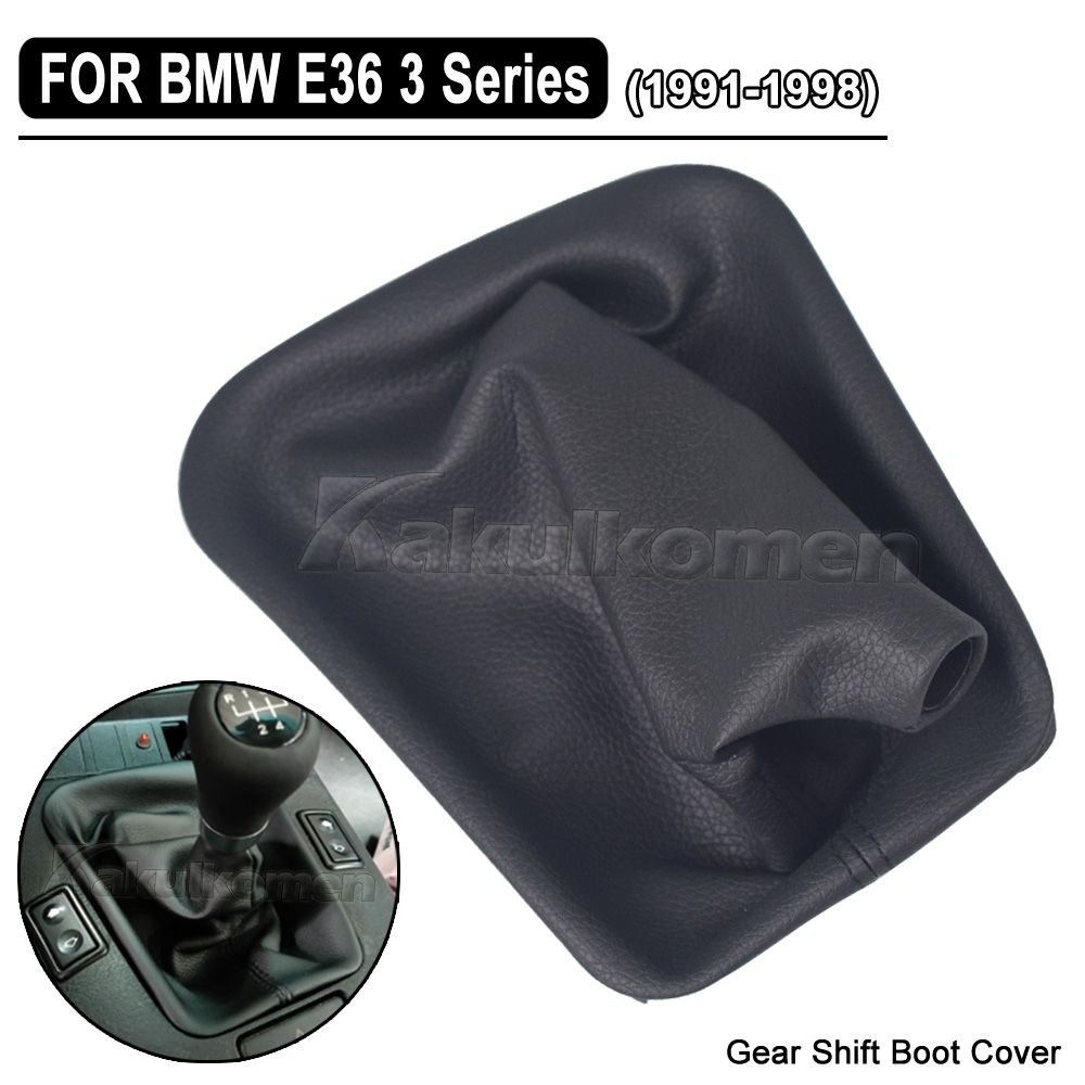 Car Gear Stick Manual Shift Black Leather Boot Plastic Frame For E36 3 Series 1991 1992 1993 1994 1995 1996 1997 1998_voghion.com