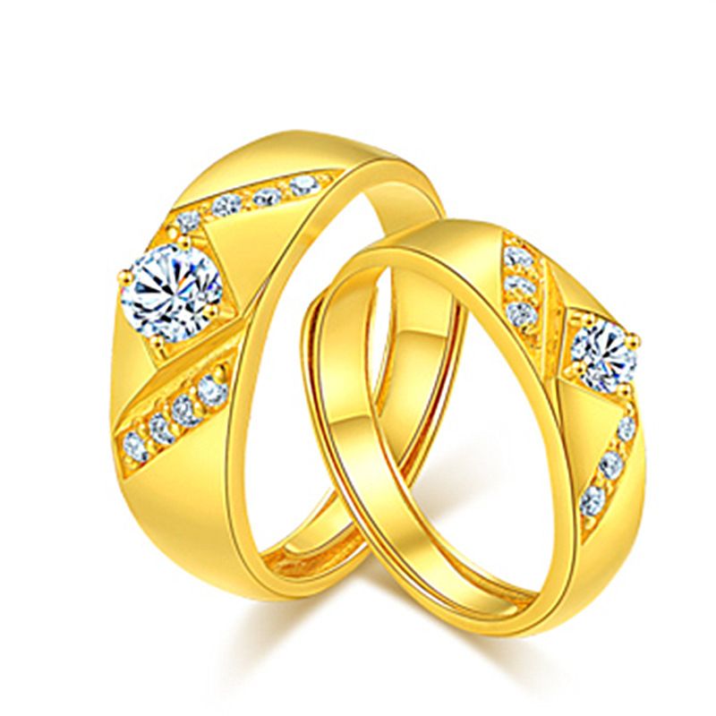 Paar-Stil für Männer und Frauen, 24-plattierter Paarring, Hochzeitsschmuck aus K-Gold, neuer Stil_voghion.com
