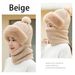 Winter Scarf Set Hooded Women's Plush Scarf Warm Hat Outdoor Ski Windproof Hat Thickened Plush Fluffy Woolen Hat_voghion.com