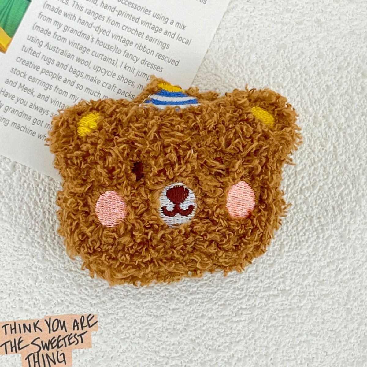 Cute Curly Butter Pendant For Women, Exquisite Student Backpack Decoration, Small Bear Plush Keychain_voghion.com