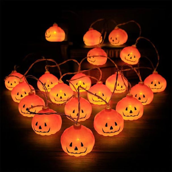 LED Halloween Pumpkin Ghost Festival Decorative String Lights Battery Remote Control USB Color Party Decoration Light_voghion.com