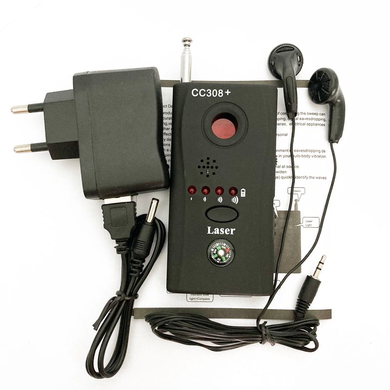 Detector de señal de lente de cámara inalámbrica de escaneo de rango completo CC308+ Cámara de detección de señal de ondas de radio Rastreador de dispositivos GSM RF WiFi de rango completo_voghion.com