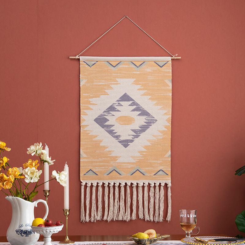 Bohemian Floor Cushion - 40x40cm Cotton-Linen Square Pouf With Floral Patterns, Multi-Purpose Seat For Living Room & Office_voghion.com