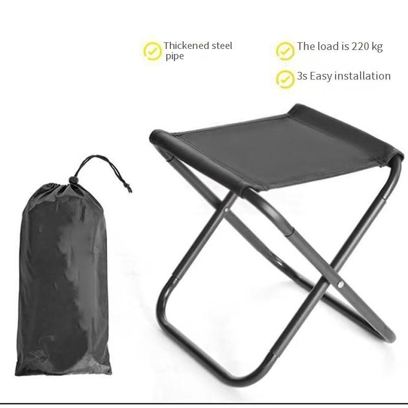 Taburete plegable ultraligero con cordón, portátil, estilo bolso de mano, silla de camping para picnics, senderismo, eventos al aire libre, asiento plegable compacto._voghion.com