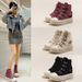 Small Height Increasing Canvas Shoes Women's Boots 2024 Summer New High Top Platform Casual Shoes All-match Single-layer Shoes For Women_voghion.com